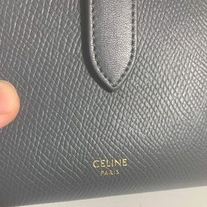 Authentic CELINE Medium Strap WALLET in Grained Calfskin.